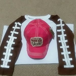 Women's gameday football shirt and hat...NWOT